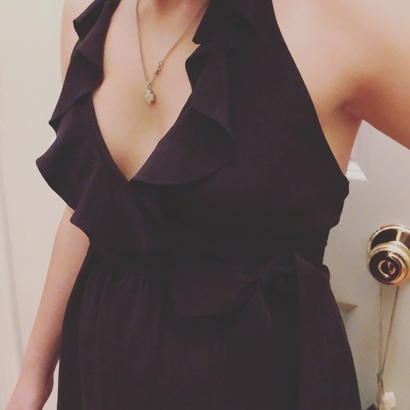 Tibi Mini Wrap Dress Black 2 - Picture 4 of 7